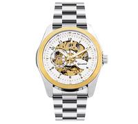 rorios Herrenuhren Leuchtende Armbanduhr Automatische Mechanische Uhr mit Edelstahlband Männer Skelett Militär Uhr