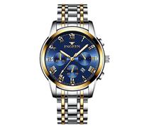 rorios Herrenuhren Leuchtende Uhr Analoge Quarzuhr Edelstahlarmband Armbanduhr für Männer Herren