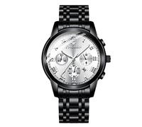 RORIOS Herrenuhren Leuchtende Uhr Analoge Quarzuhr Edelstahlarmband Armbanduhr für Männer Herren