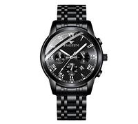 rorios Herrenuhren Leuchtende Uhr Analoge Quarzuhr Edelstahlarmband Armbanduhr für Männer Herren