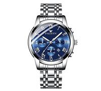 rorios Herrenuhren Leuchtende Uhr Analoge Quarzuhr Edelstahlarmband Armbanduhr für Männer Herren