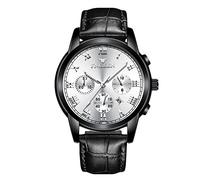 rorios Herrenuhren Leuchtende Uhr Analoge Quarzuhr Kalender Uhr Lederarmband Armbanduhr für Männer Herren