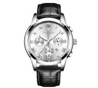 rorios Herrenuhren Leuchtende Uhr Analoge Quarzuhr Kalender Uhr Lederarmband Armbanduhr für Männer Herren