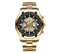 rorios Herrenuhren Men Watch Business Mechanische Uhr Skelett Automatik Uhr Mode wasserdichte Armbanduhr mit Edelstahlband Uhr für Männer