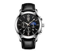 rorios Herrenuhren Mode Leuchtend Uhren wasserdichte Kalender Uhr mit Lederband Analogue Quartz Uhren