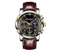 rorios Herrenuhren Mode Leuchtend Uhren wasserdichte Kalender Uhren mit Lederband Analogue Quartz Uhren für Herren Männer