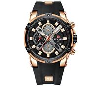 rorios Herrenuhren Sport Chronograph Armbanduhr Leuchtende Uhr Analoger Quarzuhr mit Silikonarmband