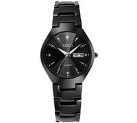 rorios Minimalistic Paar Uhren Damen Herren Armbanduhr Business Edelstahl Uhr Analoge Quarz Uhr 50M wasserdichte Leuchtend Uhr für Damenuhren Schwarz B