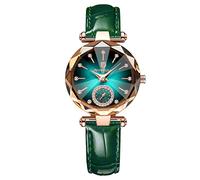 rorios Mode Damenuhr Analog Quarz Uhr mit Lederband Wasserdicht Frauen Uhren Diamant Armbanduhren für Frauen Mädchen