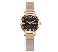 RORIOS Mode Damenuhr Leuchtende Quarz Armbanduhren mit Edelstahlband Wasserdicht Diamant Frauen Uhren