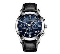 rorios Mode Herrenuhren Leuchtend Kalender Uhren Analogue Quartz Uhren mit Lederband wasserdichte Uhr für Herren Männer