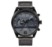 rorios Mode Herrenuhren Multifunktional Leder Armband Uhren für Männer Analoge Quarz Armbanduhren Edelstahl Herren Freizeit Uhr Schwarz Braun