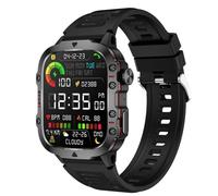 rorios Mode Sport Smartwatch für Damen Herren Bluetooth Anrufe Gesundheitsüberwachung Intelligente Uhr Fitness wasserdichte Armbanduhr Schwarz