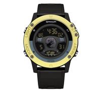 rorios Multifunktional Elektronische Armbanduhr Kreative Herrenuhren Mode Digital Uhr Herren wasserdichte Sport Uhr mit Gummi Armband Schwarz Gold