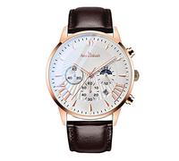 rorios Multifunktions Herrenuhren Herren Business Analoge Quarzuhr Sport Chronograph Männer Armbanduhr 3ATM Leuchtend Uhr mit Lederarmband