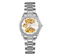 rorios Paar Mechanische Armbanduhr Damen Herren Uhren Automatik Edelstahl Uhr Minimalistisch Business Uhr Mode Skelett Uhr Weiß B