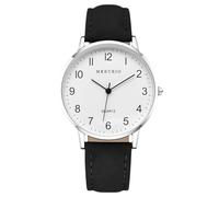 rorios Paarmodel Minimalistisches Quarzuhren Analog Armbanduhr mit Lederband für Herren und Damen Klassische Uhren Schwarzer Mann