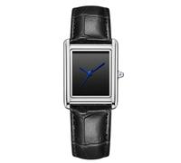 rorios Paaruhren Leder Armbanduhr Vintage Uhr Partner Freundschafts Geschenk für Männer Frauen Analoge Quarzarmbanduhr Klassische Silber-schwarzer Rüde A