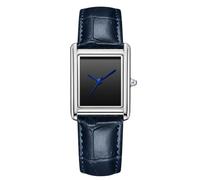 rorios Paaruhren Leder Armbanduhr Vintage Uhr Partner Freundschafts Geschenk für Männer Frauen Analoge Quarzarmbanduhr Klassische Silber-Blauer Rüde A