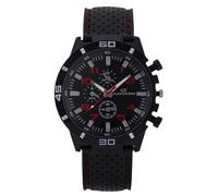 RORIOS Sportuhr für Männer Stylische Analog Uhr mit Atmungsaktiver Lochriemen Mehrfarbige Freizeituhr Rot