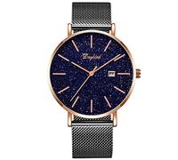 rorios Uhren Herren Stilvolle Analoger Quarz Uhr Elegant Männer Lederband Datum Kalender Uhr Ultra Dünne Armbanduhren Minimalistische Herrenuhr
