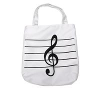 RORPOIR 2 Stück Große Reisetasche aus Canvas, Tragbar, mit Reißverschluss | Vintage Stil mit Musikmuster, Schultertasche für Reise und Aufbewahrung, Weiß, Geräumig