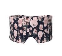 Rosa Aquarell Rosen Dunkel Marineblau Blumen, Vollständige Augenabdeckungen, lichtblockierende Augenmaske, Schlafaugen- und Ohrenschützer