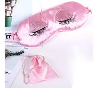 Rosa Augenmaske zum Schlafen, Satin-Augenbinde, Seide, Schlafmaske, glatt, weich, atmungsaktiv, Reiseaugenabdeckung, Lidschatten mit elastischem Band, für Frauen und Mädchen