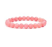 Rosa Chalcedon-Jade-Stein-Perlen-Armband, elastische Armreifen für Männer und Frauen zum täglichen Tragen oder für Party-, Hochzeits- und Geburtstagsüberraschungs-Schmuckgeschenke, wie abgebild