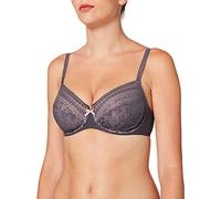 Bügel-BH ROSA FAIA "Fleur", Damen, Gr. 70, Cup D, grau (anthrazit), Stoff, Obermaterial: 85% Polyamid, 15% Elasthan, kontrastfarbene Details, mehrfarbig, unifarben mit Farbeinsatz, klassisch, BHs Büge