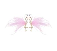Rosa Feder Flamingo Statement Ohrringe Zirkonia Großer Vogel Boho Haken Ohrringe Creolen Modeschmuck Geschenke für Damen Mädchen