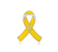 Rosa/Gelb/Blau/Orange/Teal und lila Ribbon Pin 925 Sterling Silber Brust/Bulk Kolon/Leukämie Nierenkrebs Bewusstsein Ribbon Brosche Raise Awareness Charity Fundraiser Pins (Yellow)