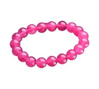 Rosa Jade-Armband für Damen und Herren, Achat, Chalcedon, Kristall, Stretch-Perlenarmband, Einheitsgröße, Achat