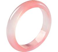 Rosa Jade-Armreif für Frauen, natürlicher EIS-Hibiskus-Achat-Chalcedon-Armreif, bunter Schmuck, Geschenk für Frau (Farbe: rosa breiter Streifen, Größe: 54 mm)