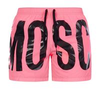 Rosa kurze Badeshorts mit Print-Logo der Marke Moschino L