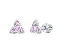 Rosa Ohrstecker aus Silber 925 mit Brilliance Zirconia Damen- und Kinderohrringe AVA