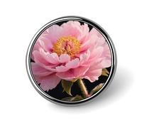 Rosa Pfingstrose Revers Pin Brosche Runde Mode Brosche Pin Niedlich Button Abzeichen Legierung Button Pins Emaille Pins Metall Pinback für Hut Hemd Kleidung Taschen