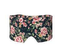 Rosa Rosen Pfingstrosen Grüne Blätter, Vollständige Augenabdeckungen, lichtblockierende Augenmaske, Schlafaugen- und Ohrenschützer