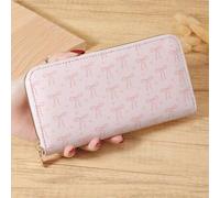 Rosa Schleifen Love Muster Lange Geldbörse Frauen Mode Modern Business Schlank Tragbar Vielseitig Große Kapazität Kreditkarte Reißverschluss ID Karte