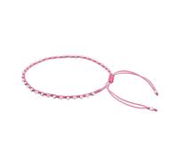 Rosa Schnurarmband mit echtem Rosenquarz und Silberperlen Charleen