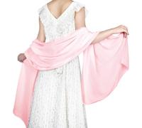 Rosa Stola für Abendkleid Damen Lang Ballkleid, Chiffontücher Sommerschal Tuch Tücher Seidenschal Damen Bolero für Abendkleider Elegant Christliches Kopftuch für Hochzeit Braut Party Schultertuch