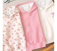 Rosa Ton, BM Mädchen Polka Dot, Blumen Kirschen Muster, Kleine Mädchen lässig vielseitig bequem Sweatshirt 3 Stücke! Geeignet für Herbst/Winter Alltag