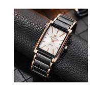 (rosa-weißes Zifferblatt) Mode Edelstahluhren Herren 2021 Neue Top-Marke Luxus Rechteckige Quarzuhr