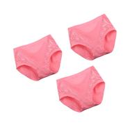 (Rosa, XL) 3 Stück Damen Slips Ersatz Spitze gestrickte Dessous Unterwäsche