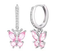 Rosarote Piercing Ohrringe für Freundin - Oktober Geburtsstein Style