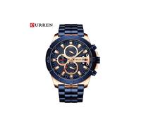 (Rose blau) Curren Luxus Marke Edelstahl Sport Uhr Männer Chronograph Armbanduhren Mode Lässig