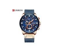(Rose blau) Männer Uhr Handgelenk Curren Top Marke Luxus Leder Quarz Uhr Mode Chronograph Armbanduhr