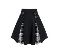 ROSE GAL Karierter Minirock in Übergröße, Schwarz-4, Small Mehr