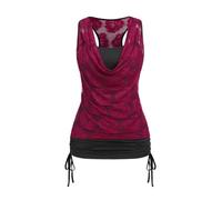 Rose GAL Women's Plus Size Tunic V Neck Top Curve Floral Lace Blouse A-Line Swing T Shirt