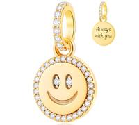Rose Gold Valentinstag Charms fit europäischen Armband, Paar Liebhaber, Smiley Gesicht Rose Blume Mondsichel Sterne Herzschlag geknotet Herz Charm in Sterling Silber, Geschenke für Familie/Geburtstag